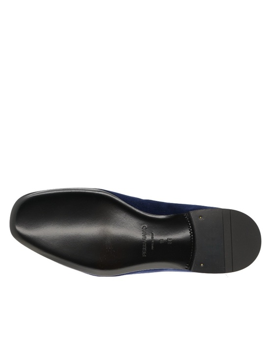 Salvatore Ferragamo Donovan Tassel Loafers Oxford Blue Velvet Fabric Size 9 New